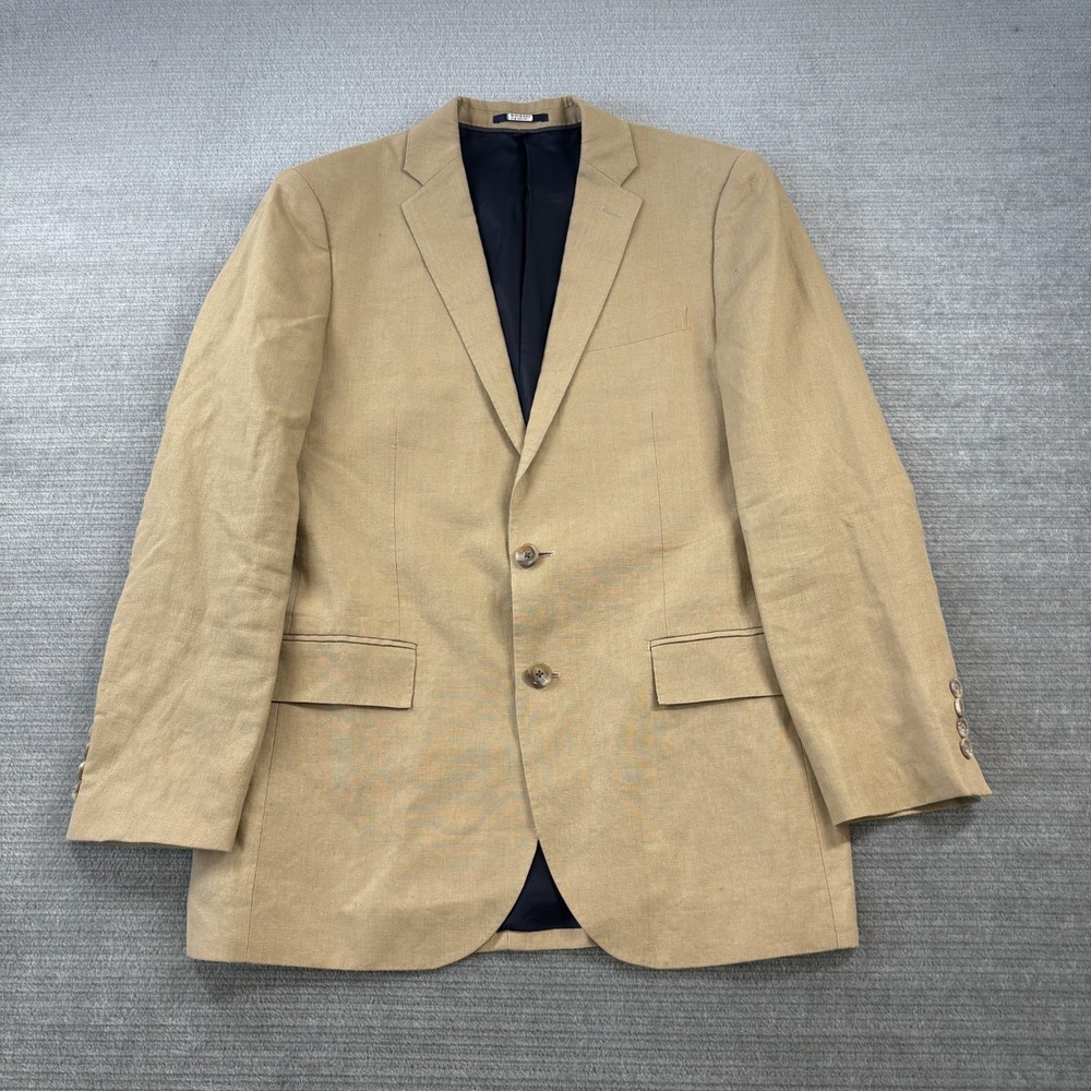 J Crew Ludlow Blazer Mens 38R Beige Baird McNutt Linen Resort Wedding Academic